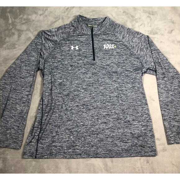 Peloton Pelotonia 1/4 Zip Shirt Unisex 2XL Gray Under Armour Loose Exercise - Picture 1 of 7